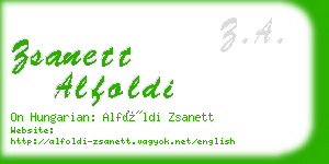 zsanett alfoldi business card